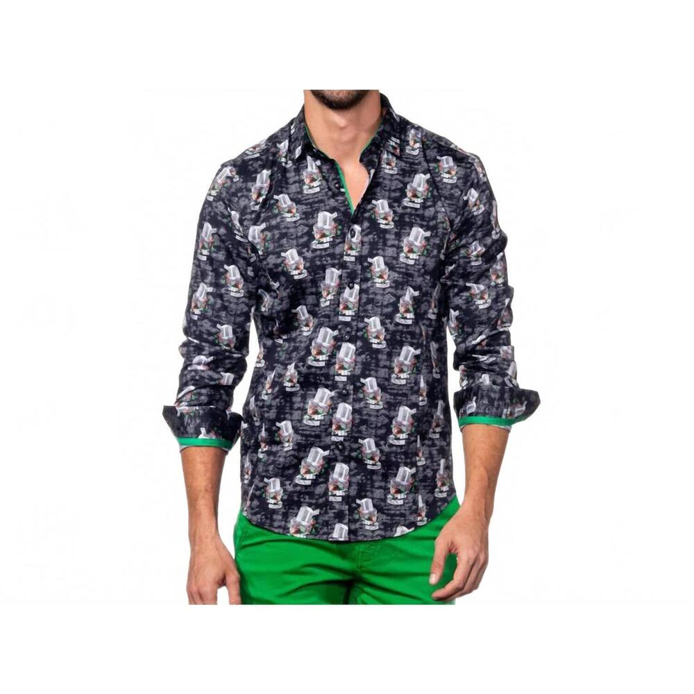 NEW EIGHT X rock n' rose button down shirt in black
